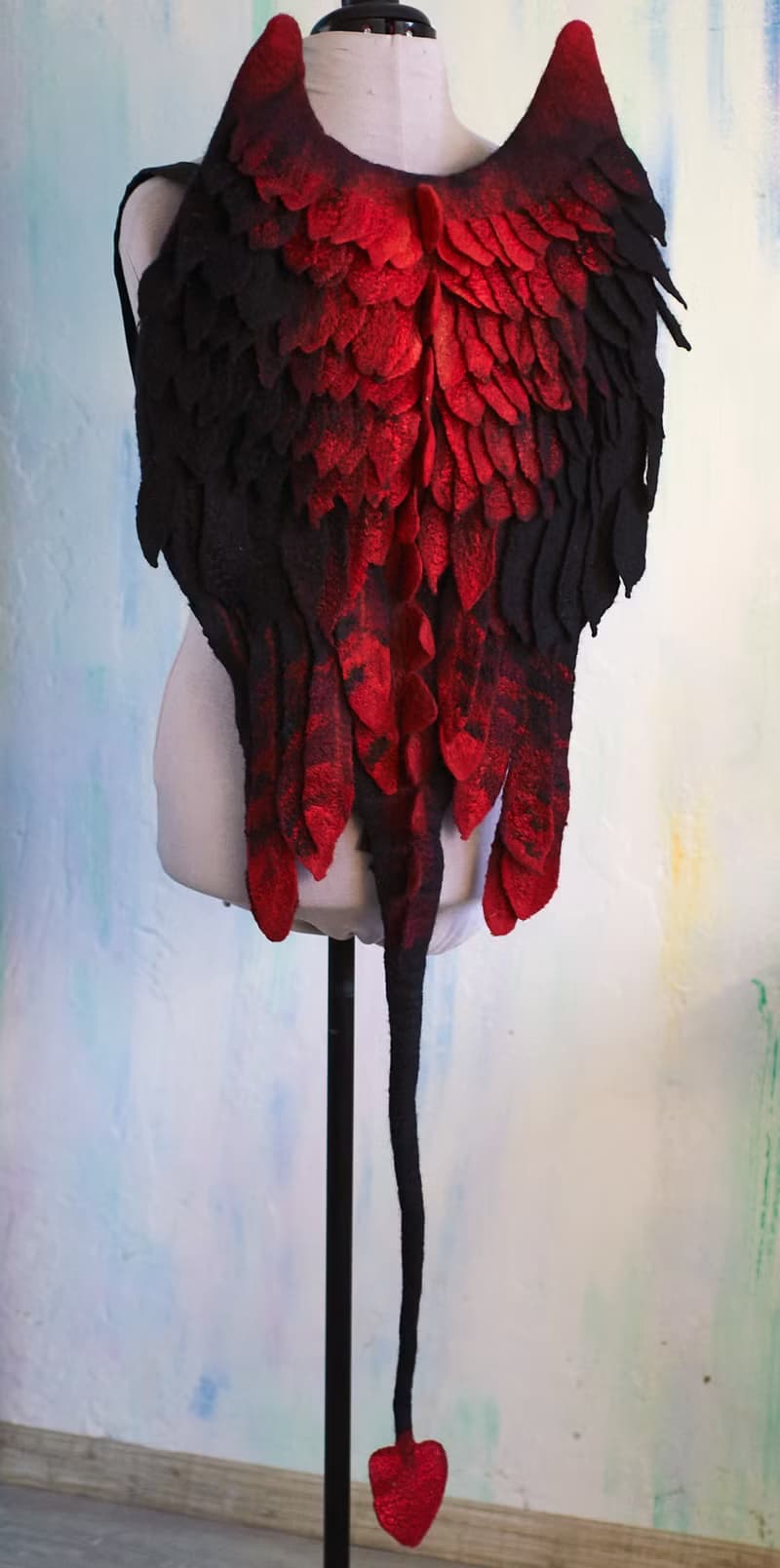 Feathered Dragon Winged Bakpack, unusual felted bag, choose your color