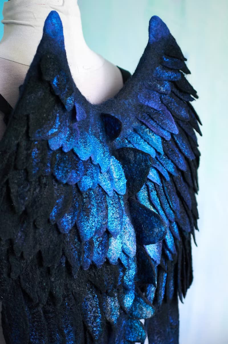 Feathered Dragon Winged Bakpack, unusual felted bag, choose your color