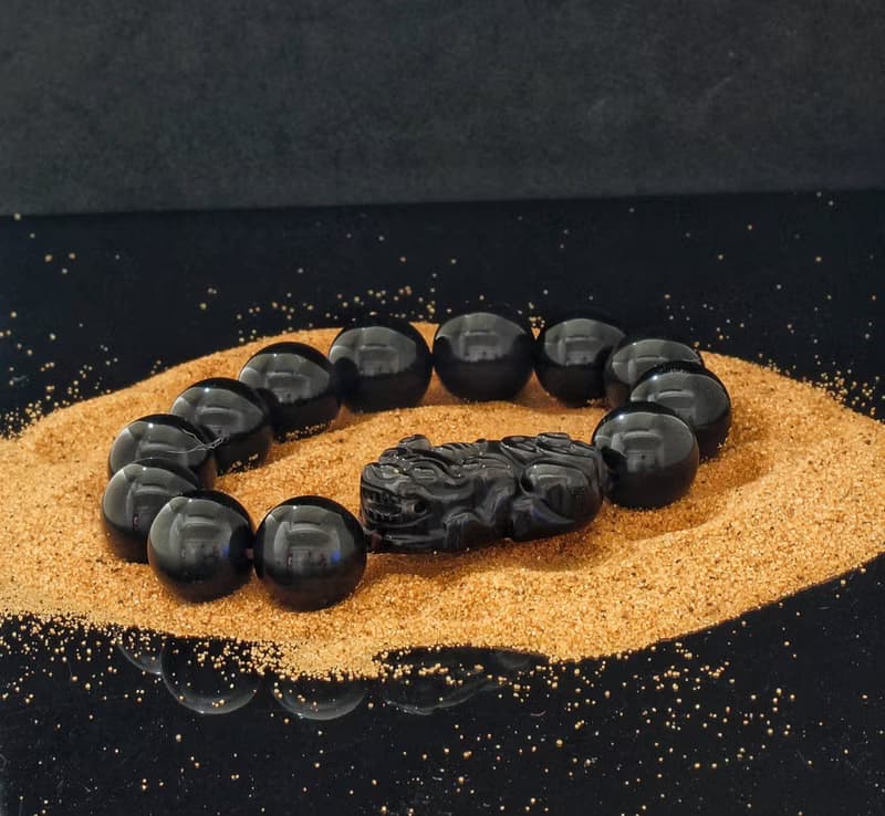 黑曜石貔貅 16mm 水晶手鍊 ( HKA8058 )