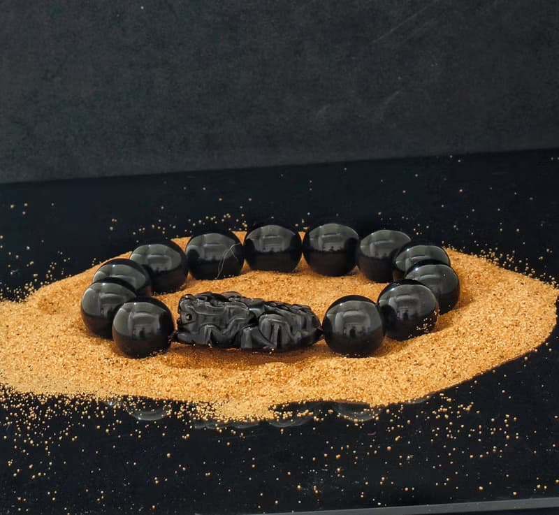 黑曜石貔貅 16mm 水晶手鍊 ( HKA8058 )