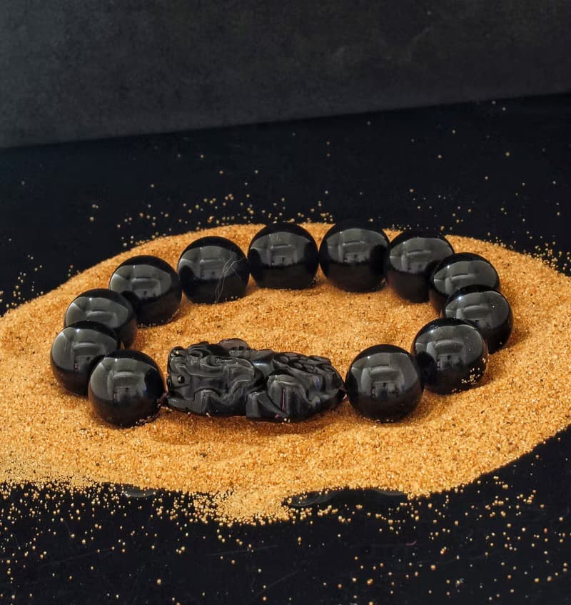 黑曜石貔貅 16mm 水晶手鍊 ( HKA8058 )