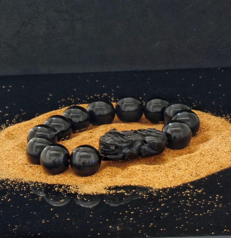 黑曜石貔貅 16mm 水晶手鍊 ( HKA8058 )