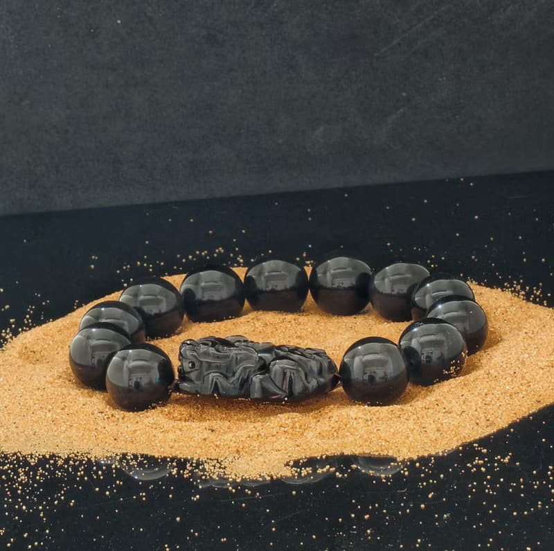 黑曜石貔貅 16mm 水晶手鍊 ( HKA8058 )