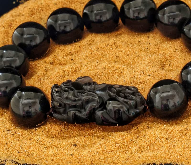 黑曜石貔貅 16mm 水晶手鍊 ( HKA8058 )