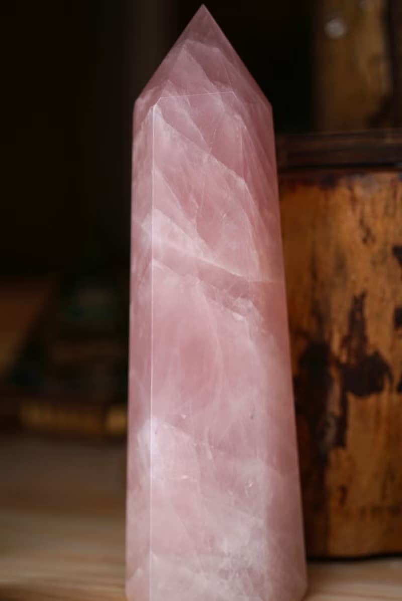 20cm 粉晶柱 開心 喜悅 關係 療癒 家居 擺設 裝飾 水晶