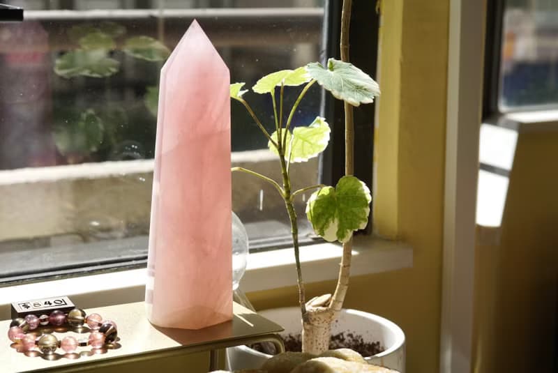 20cm 粉晶柱 開心 喜悅 關係 療癒 家居 擺設 裝飾 水晶