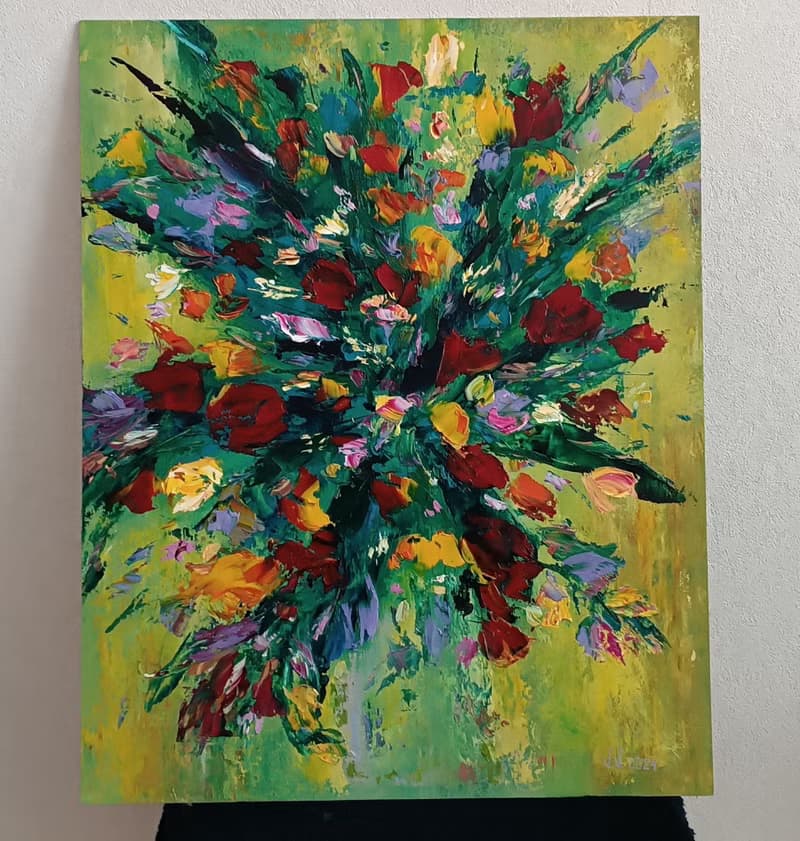 Original art - Bouquet Amadeus, 50x40, oil on orgalit, 2024 by Victoria Valuk