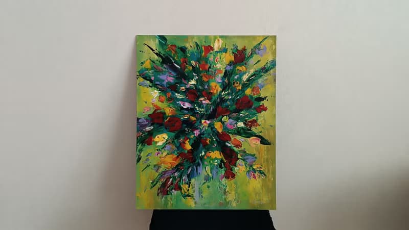 Original art - Bouquet Amadeus, 50x40, oil on orgalit, 2024 by Victoria Valuk