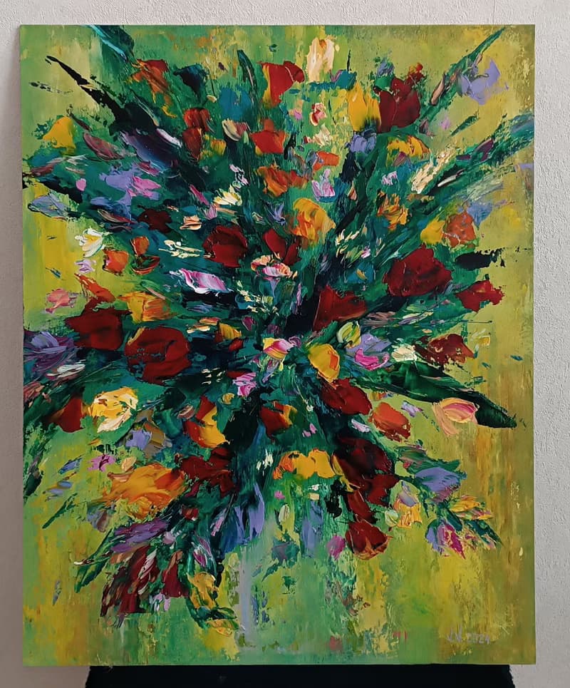 Original art - Bouquet Amadeus, 50x40, oil on orgalit, 2024 by Victoria Valuk