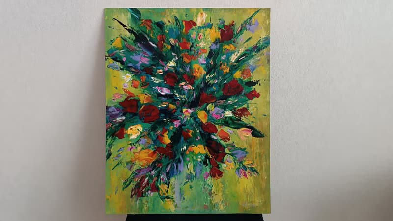 Original art - Bouquet Amadeus, 50x40, oil on orgalit, 2024 by Victoria Valuk