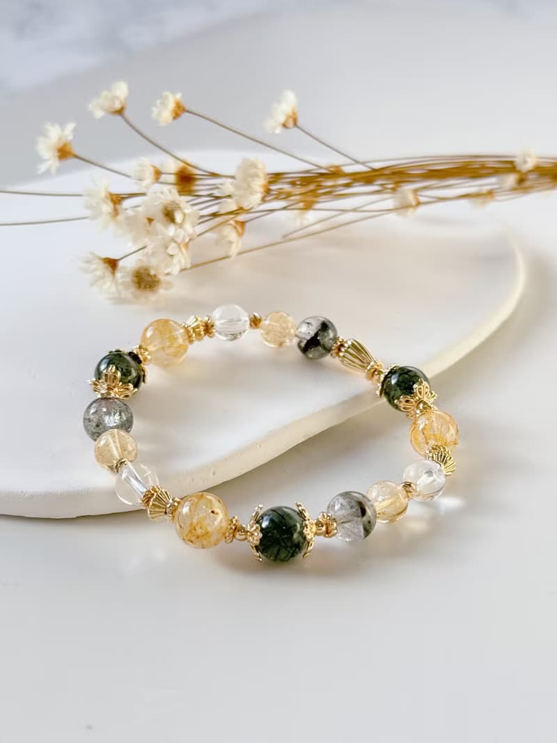 天然水晶 白水晶 桂花托帕石 黃水晶 綠幽靈 綠髮晶 極度招財