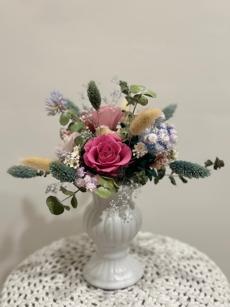 復古永生花桌花 莫蘭迪美花