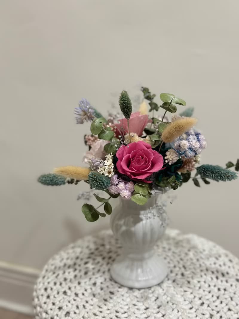 復古永生花桌花 莫蘭迪美花