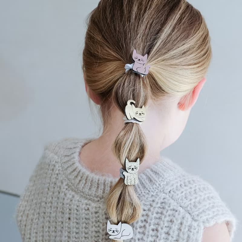 英國Mimi & Lula_AW25_秋日山林_俏皮小貓髮束8入