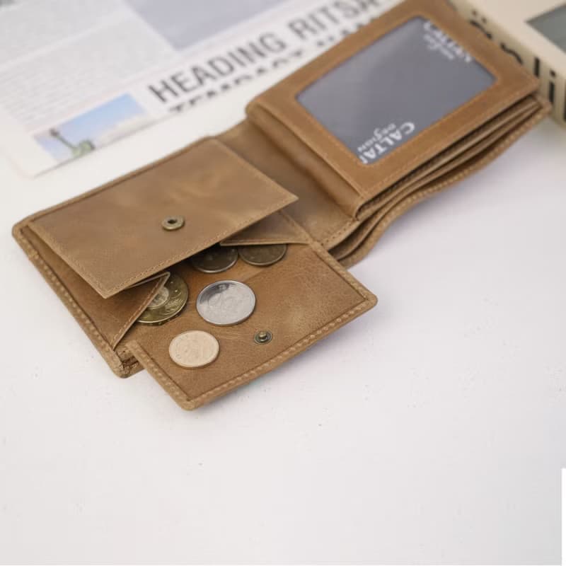 【24hr快速出貨】真皮三頁式零錢包短夾 075137 三色 母錢包