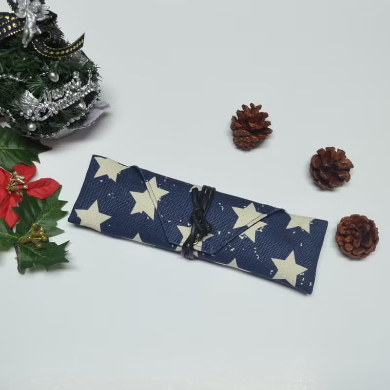 星星餐具包/筆收納袋 餐具套 餐具袋 帆布 收納 環保 方便