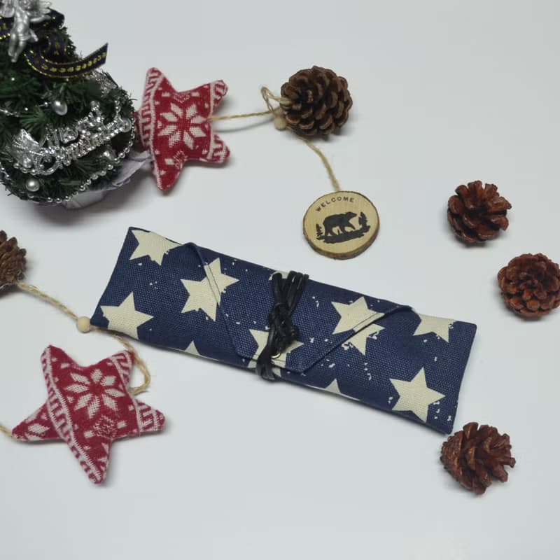 星星餐具包/筆收納袋 餐具套 餐具袋 帆布 收納 環保 方便