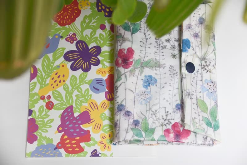 罌粟花卉/英國防水布寶寶餐具收納袋