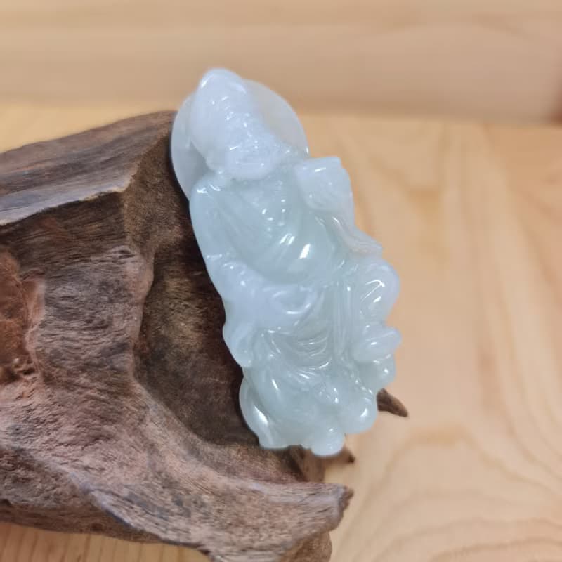冰膠細糯老料芙蓉種濟公 | 天然緬甸玉A貨翡翠