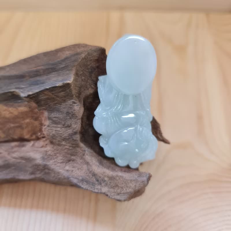 冰膠細糯老料芙蓉種濟公 | 天然緬甸玉A貨翡翠