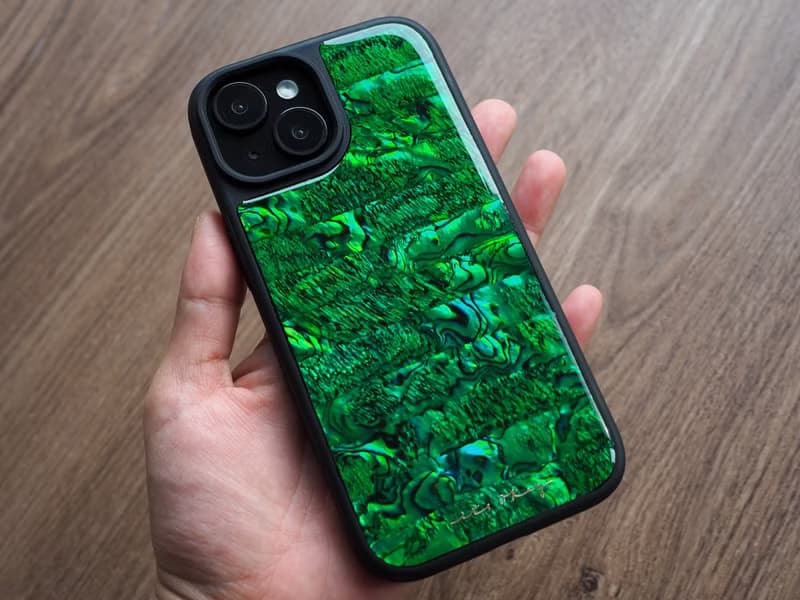 綠色 鮑魚貝殼 手工手機殼 適用iPhone16,15,14,13,12,11 Pro Max