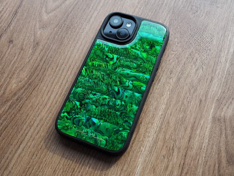 綠色 鮑魚貝殼 手工手機殼 適用iPhone16,15,14,13,12,11 Pro Max