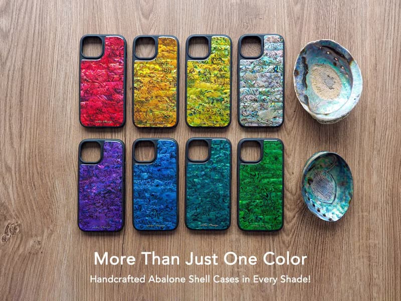 綠色 鮑魚貝殼 手工手機殼 適用iPhone16,15,14,13,12,11 Pro Max