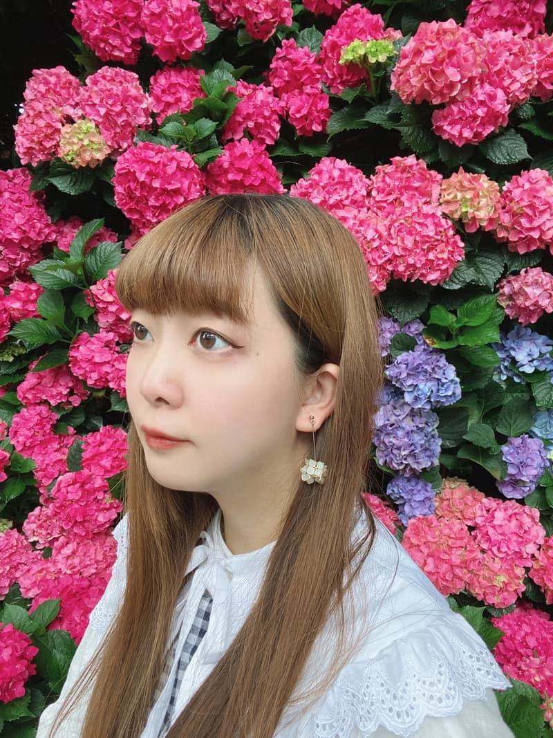 繡球花團 | 耳環  藍 粉紫 藍紫 可改 夾式耳環 接單製作