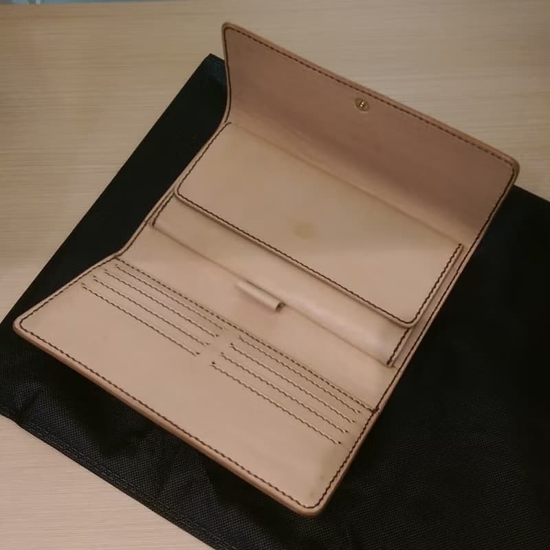 純手工製作手工染色皮革長夾附零錢包免費印字