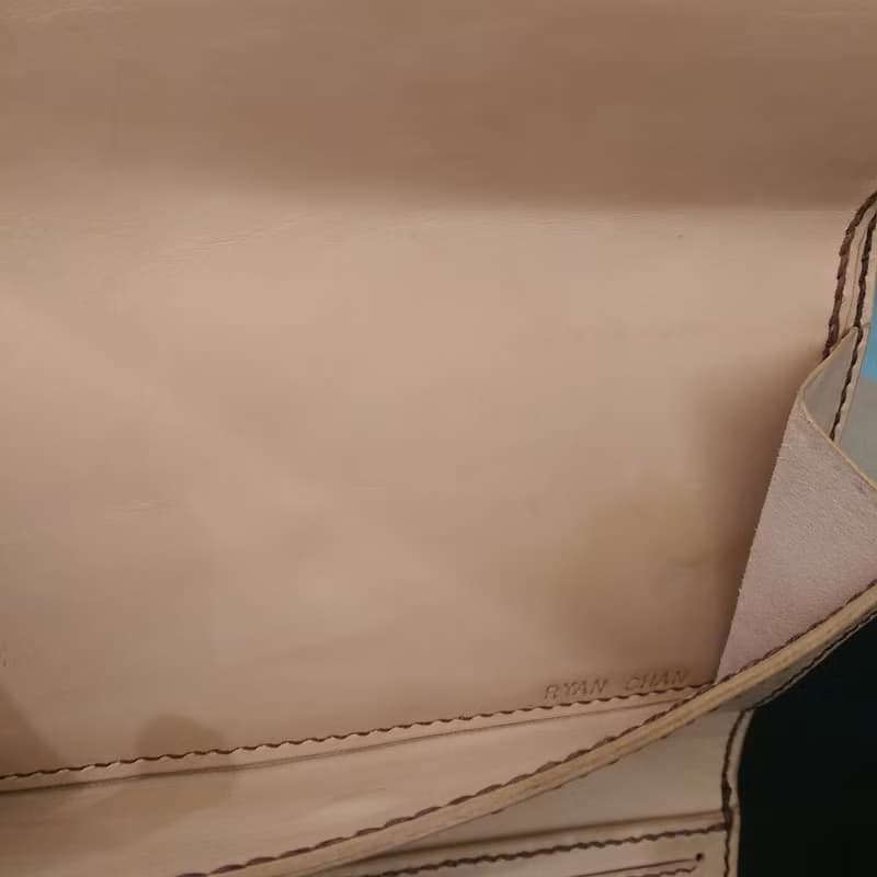 純手工製作手工染色皮革長夾附零錢包免費印字