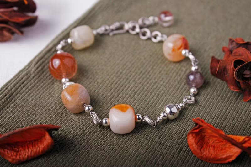 | 金魚-懷舊 Goldfish |天然寶石純銀手鍊X項鍊/專屬收藏