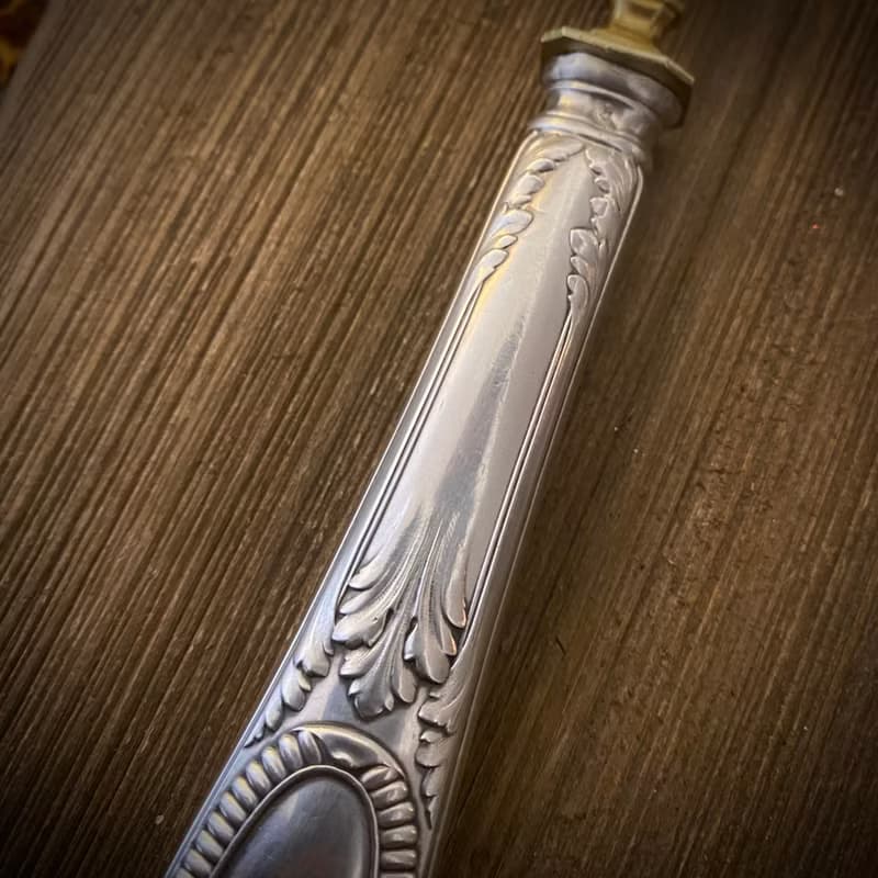 法國路易16風格純銀柄 黃銅鏤空大型蛋糕鏟/派鏟/食物鏟