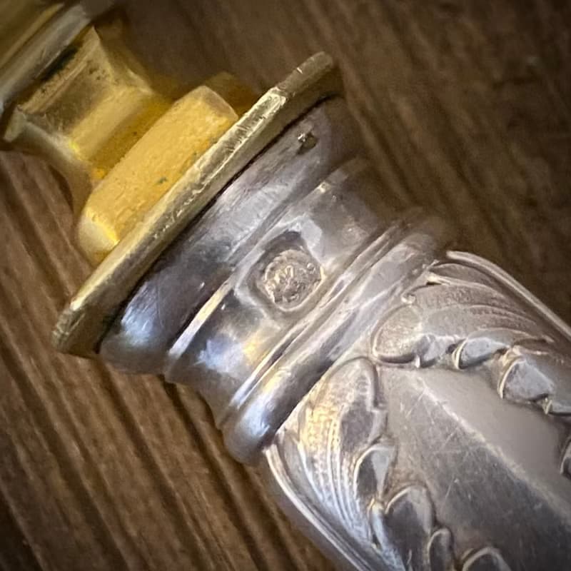 法國路易16風格純銀柄 黃銅鏤空大型蛋糕鏟/派鏟/食物鏟