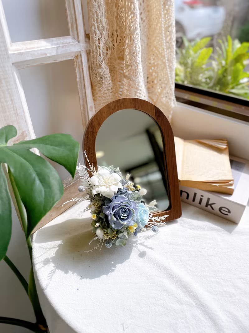 不凋花永生花鏡子 擴香桌花 新居禮喬遷禮 開幕禮 開店禮