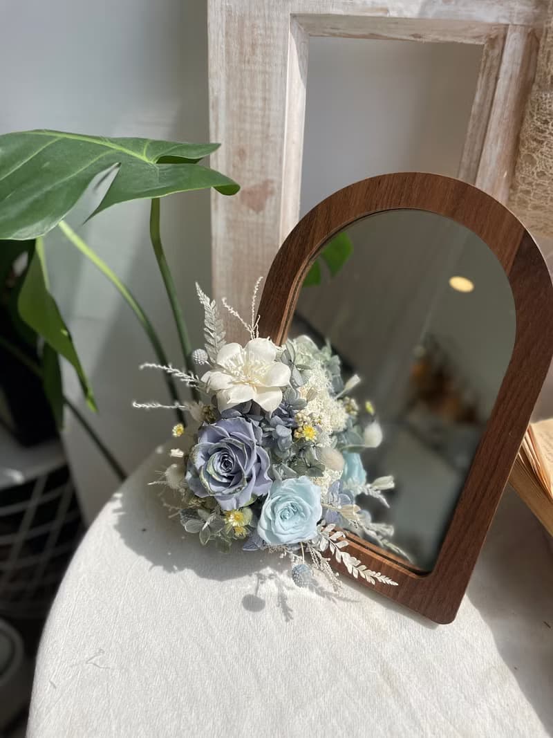 不凋花永生花鏡子 擴香桌花 新居禮喬遷禮 開幕禮 開店禮