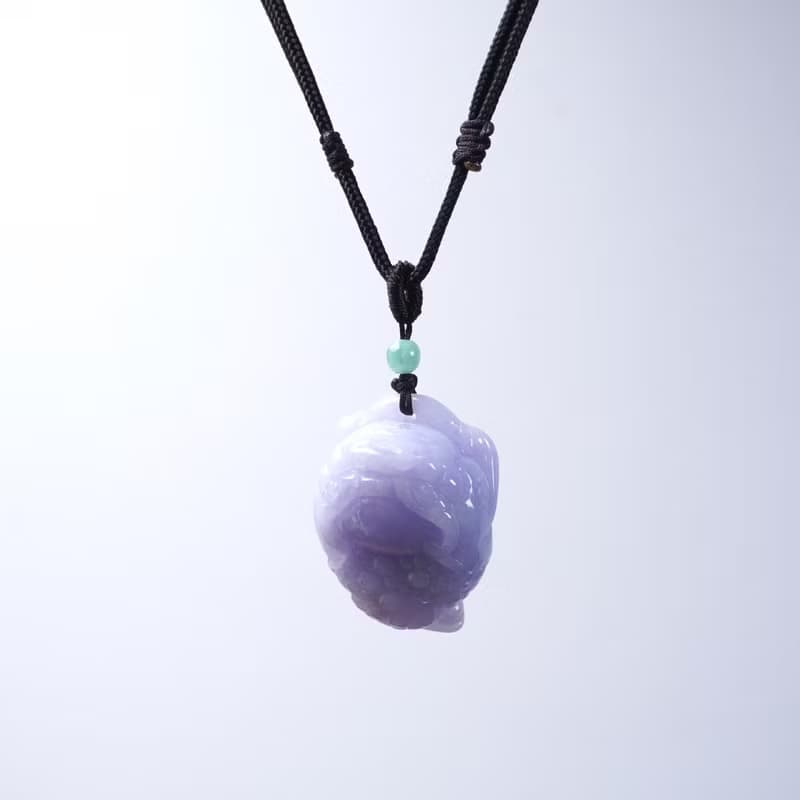 【招財神獸】紫羅蘭翡翠三腳蟾蜍項鍊 | 天然緬甸玉翡翠A貨 |送禮