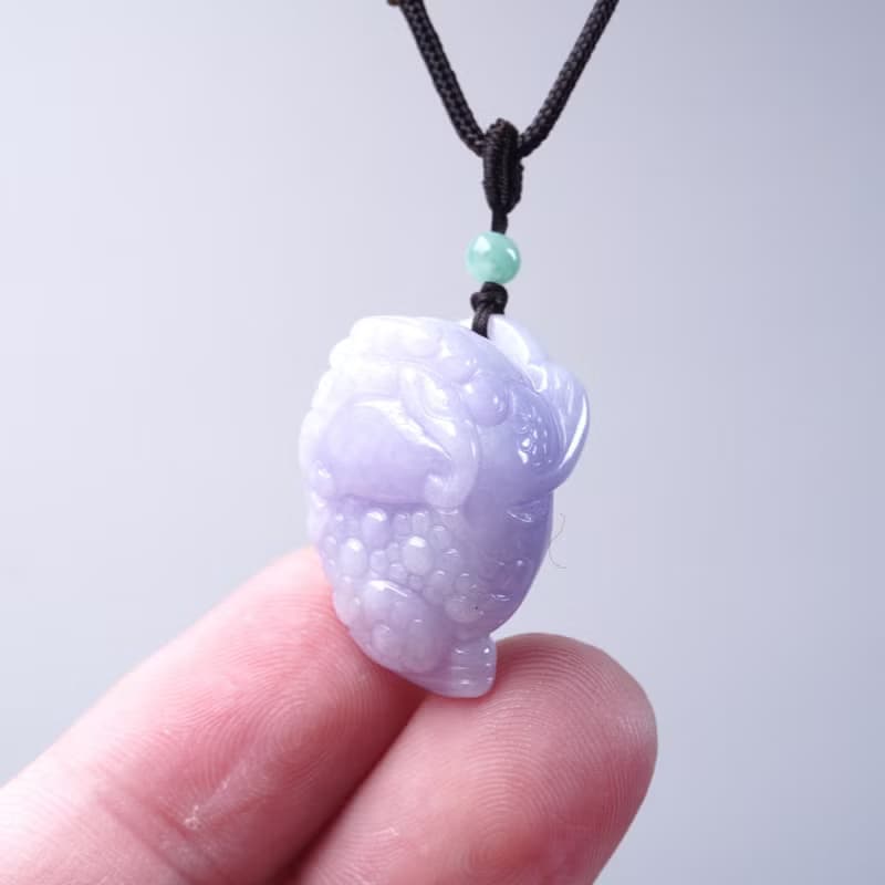 【招財神獸】紫羅蘭翡翠三腳蟾蜍項鍊 | 天然緬甸玉翡翠A貨 |送禮