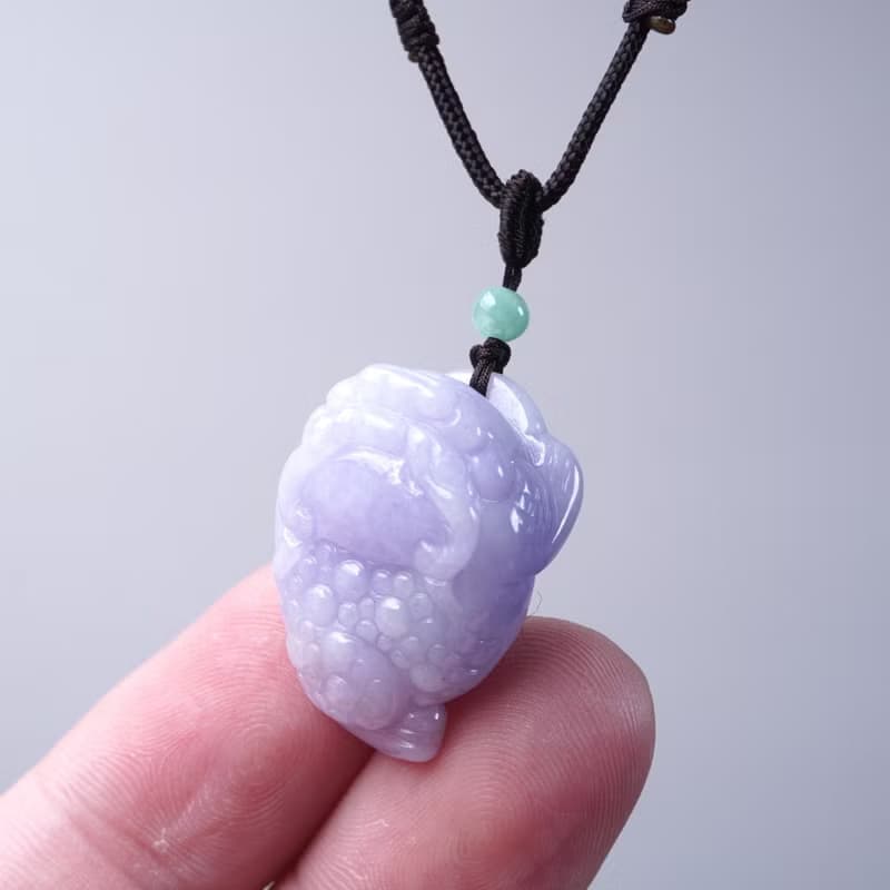 【招財神獸】紫羅蘭翡翠三腳蟾蜍項鍊 | 天然緬甸玉翡翠A貨 |送禮