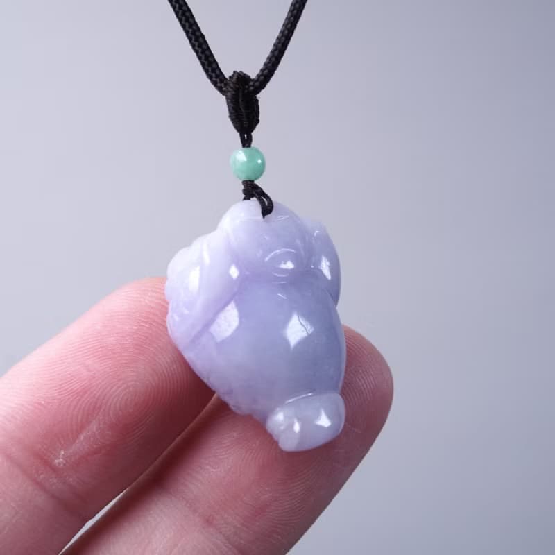 【招財神獸】紫羅蘭翡翠三腳蟾蜍項鍊 | 天然緬甸玉翡翠A貨 |送禮