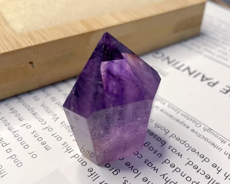 能量擺件 水晶柱 原礦  原石 招財消磁 紫水晶