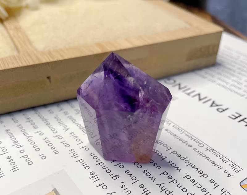 能量擺件 水晶柱 原礦  原石 招財消磁 紫水晶