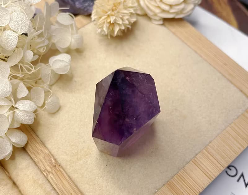 能量擺件 水晶柱 原礦  原石 招財消磁 紫水晶