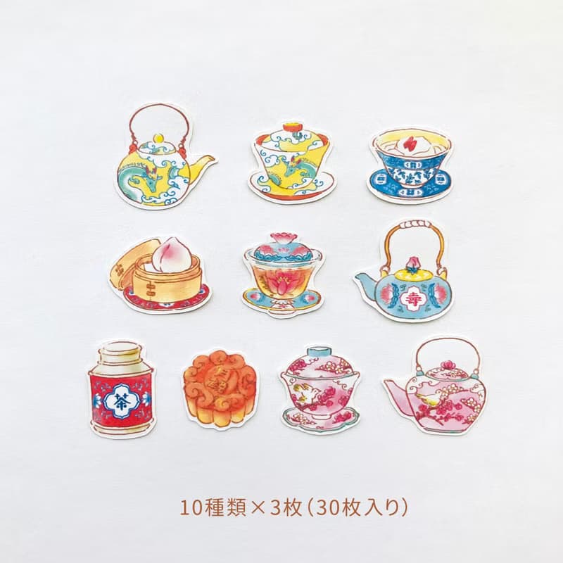 ChinaTeaフレークシール【30枚入】中国茶器
