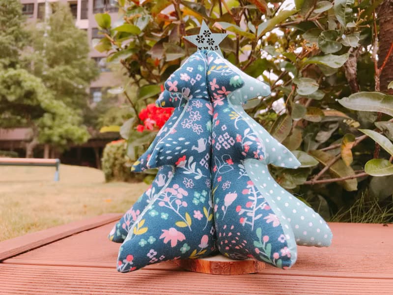 聖誕樹/布作聖誕樹/布製聖誕樹-綠彩花