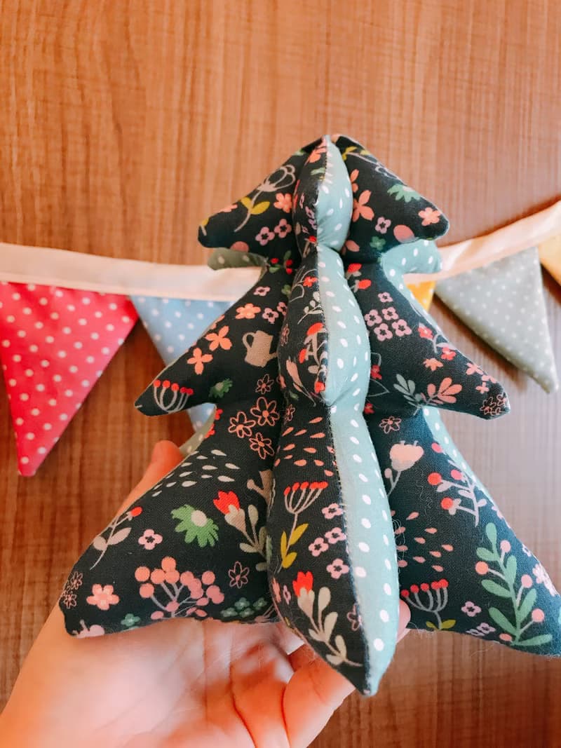 聖誕樹/布作聖誕樹/布製聖誕樹-綠彩花