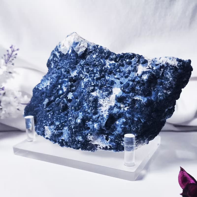 稀有蒙古藍螢石 原礦 智慧 招財 成功 收藏 風水 擺件 單品 禮物