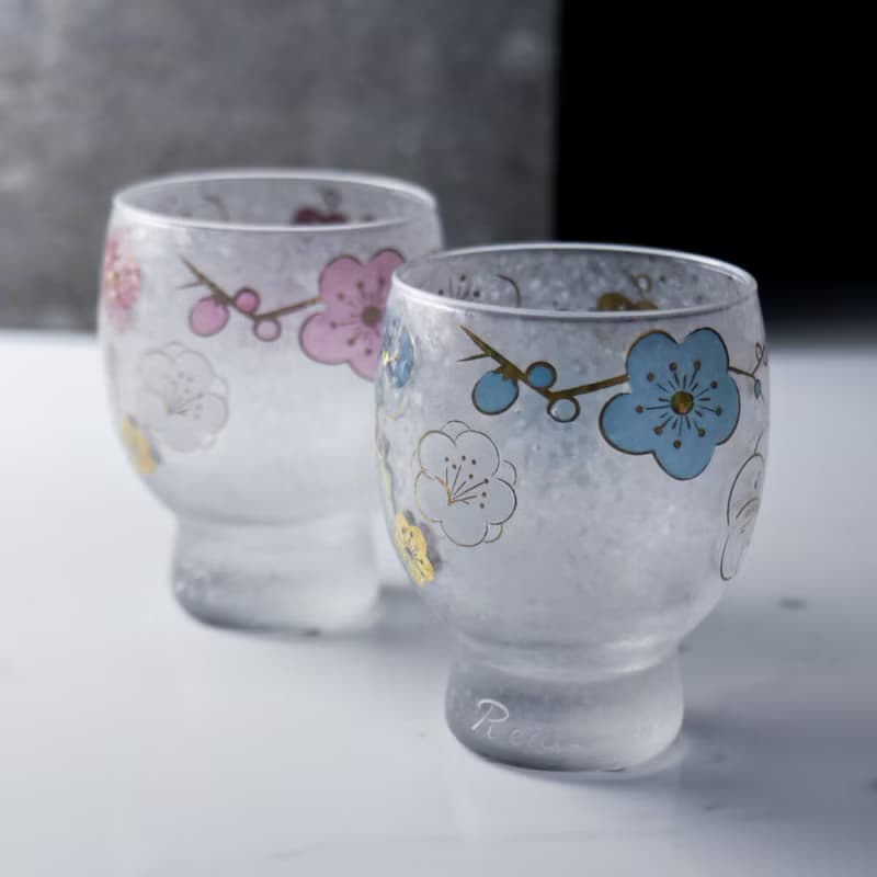 (一對價)145cc【日本ADERIA石塚硝子】梅花對杯禮組 父親節