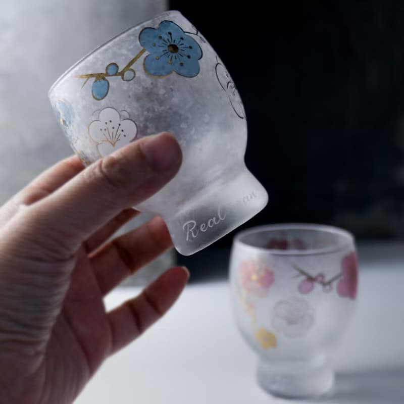 (一對價)145cc【日本ADERIA石塚硝子】梅花對杯禮組 父親節