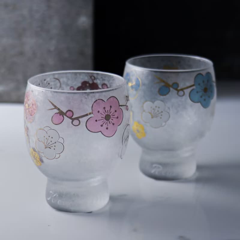 (一對價)145cc【日本ADERIA石塚硝子】梅花對杯禮組 父親節