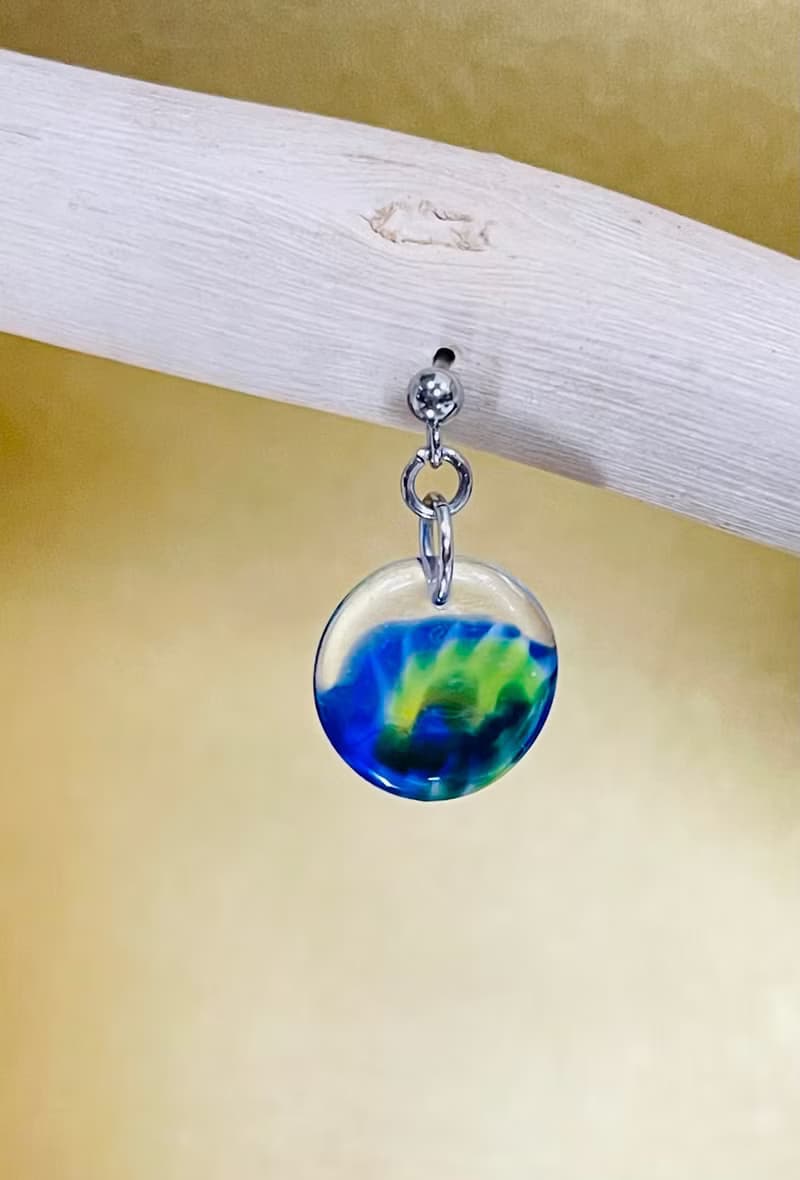 琉璃耳環 單邊1只 夾式耳環 窗花復古耳環 手作飾品 醫療鋼耳環
